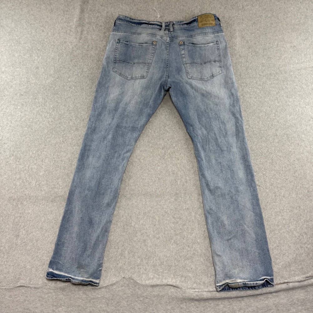 Buffalo David Bitton Six-X Slim Straight Jeans Mens 36x34 Light Wash Blue Denim